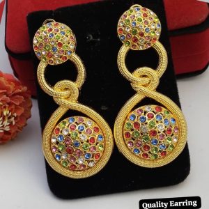Majestic Aura Gold Drop Earrings