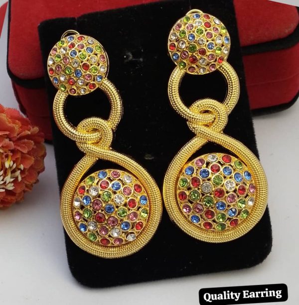 Majestic Aura Gold Drop Earrings